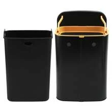 8 L Stainless Steel Kitchen Compost Bin With Lid, Wall-Mounted Hanging Trash Can For Cabinet Doors, Odor-Proof Kitchen Waste Bin, Black - 黑色 - 查看 4