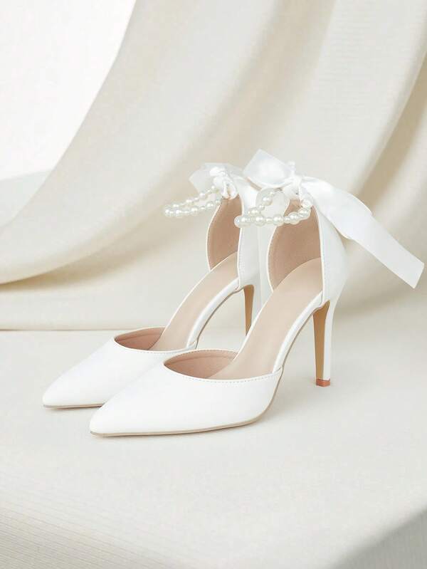 Clariva 2025新款性感时尚百搭超高跟细跟珍珠细跟高跟女鞋，大码女鞋，欧美进口圣诞礼物