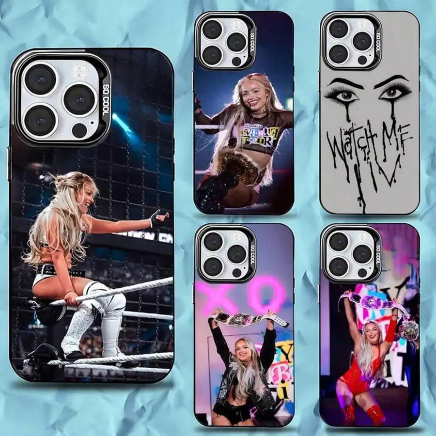 Custodia per telefono compatibile con Liv Morgan W-WWE, adatta per modelli 16, 15, 14, 13, 12, 11, Pro, Max, Plus, Mini, XS, SE, con paraurti rigido opaco nero anti-caduta. Custodia compatibile con modelli 17, 17 Pro, 17 Pro Max.