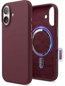 elago Funda Magnética de Silicona para iPhone 17 Pro MAX 6,9'' - Compatible con MagSafe, Silicona Líquida Premium, Funda Protectora, Antigolpes, Perfil Delgado (Azul Cielo) - Burdeos - Ver 7