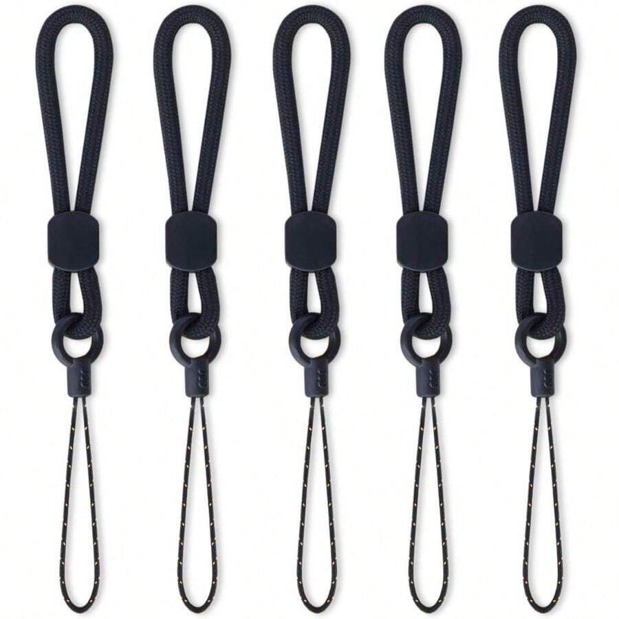 WYOUOWO Ring Lanyards Black Finger Strap 5 Pack Short Rope Small LanyardFor Phone Cases Keys Keychain USB Flash Drive CellPhone IPod ID Card Badge Camera - 5BlackLanyardFinger - Xem 1