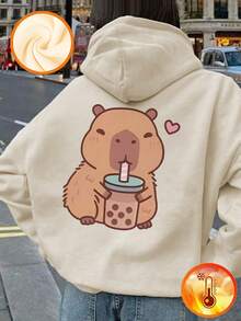 1 Stück Mädchen Lässiger bedruckter Pullover Hoodie Sweatshirt, warm thermisch gefüttert, Langarm, Herbst/Winter - Lustiger und bunter Hoodie, um die Fantasie junger Geister anzuregen