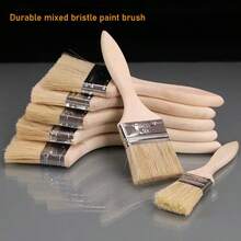 Dust Removal Paint Brush, Bristle Barbecue Brush, Thickening, Lengthening, Bristle Brush, Ash Sweeping Marine Brush. Wooden Handle Paint Brush, Pig Hair Brown Brush To Barbecue Soft Hair, Clean Household Glue Brush, Lengthen And Thicken For Industrial Use, Suitable For Painting, Dyeing, Painting, Bonding And Using Gypsum Powder. One Inch. 2 Inches. Three Inches,