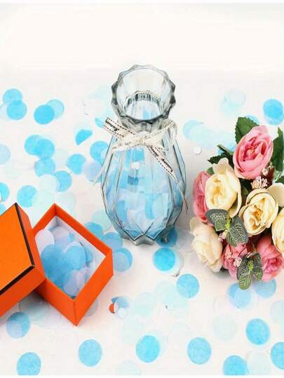 2000 piezas de confeti floral de color azul claro - Florales de fiesta azul pálido, adecuados para bodas, cumpleaños, San Valentín, decoración de mesa - Material duradero, decoración elegante de mesa y pared, para el hogar, eventos, hoteles - Fácil de colgar, utilizable para el estilo de eventos, decoraciones navideñas, artesanía de alta calidad, decoración colgante, hospitalidad