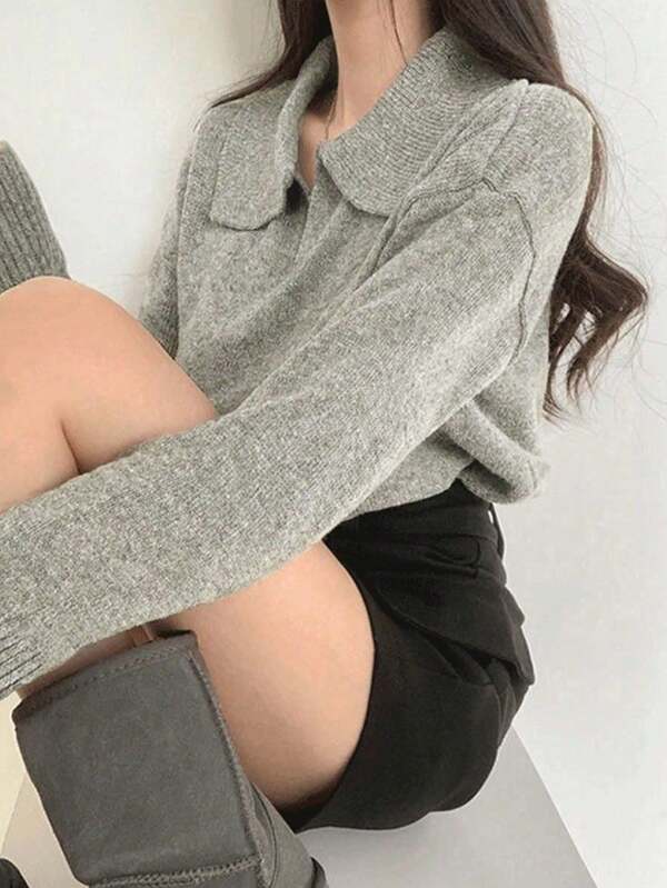 2025 Spring Oversized Soft & Cozy Round Neck Pullover Sweater Top For Women