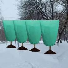 معطف شتوي سميك للخارج، مناسب للأشجار والنباتات المزروعة في أصص، مزود بسحاب وخيط شد