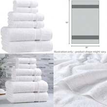 Superior Collection, 100% Premium Long-Staple Combed Cotton, 6-Piece Towel Set, Gold(Blanco) - Tipo 12 - Ver 1