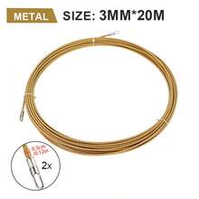3mm 20M Cable Puller Fish Tape Reel Puller Fiberglass Metal Wall Wire Conduit For Telecom Electrical Wall Wire Conduit Tool