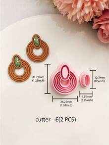Geometric Shaped Polymer Clay Cutter Set, 2/10Pcs Boho Geometric Fimo Cutters Jewelry DIY Series, Create Unique Handmade Designs, Mother's Day Gift For Her. - Pink - View 9