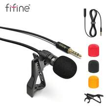 領夾式麥克風適用於 iPhone 智慧手機 PC 電腦，3.5mm 迷你扣式電容式麥克風套件，適用於錄製視頻，Vlog，播客，Zoom 會議，配有79英寸延長線，插拔即用，全向性極地圖案 - FIFINE C2A - 黑色 - 查看 2