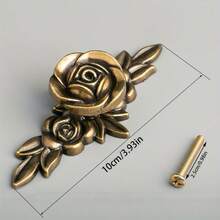 8 Pieces European Style Rose Pattern Drawer Handle With Base, Cabinet Door Handle, Suitable For Modern Furniture - Bronze - View 4