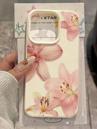 1 pieza Funda de teléfono TPU con cobertura total, antideslizante y mate con patrón de flor de lirio rosa compatible con iPhone 17/16/11/12/13/14/15/15 Pro/15 Plus/15 Pro Max/7 Plus/8 Plus/X/XS Max/XR/11 Pro/12 Pro/13 Pro/14 Pro/12 Mini/13 Mini/11 Pro Max/12 Pro Max/13 Pro Max/14 Pro Max/14 Plus/6/6S/6 Plus/7/8/16 Pro/16 Plus/16 Pro Max/SE y compatible con Samsung Galaxy A54/A14/A12/A13/A15/A32/A33/A24/A52S/S20/S21/S22/S23/S24/S23 Plus/S24 Ultra/S25/A15/A33/A23