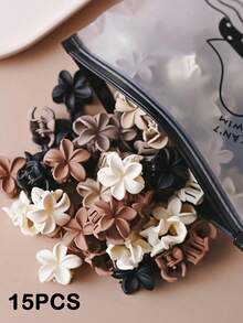 15/20/30/40 piezas Pinzas para el cabello con flores de Plumeria, Accesorios para el cabello de niña con mini pinzas, Clips para el cabello, Pinzas para el cabello, Sujetadores para el cabello, Accesorios para la playa, Accesorio para el cabello con flores para outfits de vacaciones de niña