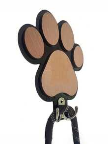 Luxury Wooden Double Headed Dog Leash Hook | Paw Print Rope Rack, Solid Wood Veneer, Perfect For Hallway Or Utility Room,Handmade Towel And Clothes Hanger, Suitable For Bedroom And Bathroom Decoration