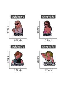 4Pcs Love Comedy TV Series Enamel Pins Girls Be Themselves Love Me More Aren't Meant To Be Tamed Badges Lapel Brooches Jewelry Gift