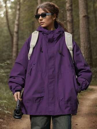 Women's Autumn Windbreaker Jacket, 3-In-1 Waterproof, Windproof And Warm, Suitable For City Casual, Outdoor Sports And Daily Travel