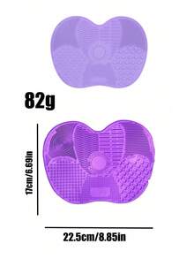 1/2 szt. Silikonowa mata do czyszczenia pędzli do makijażu, podkładka do czyszczenia pędzli do makijażu z przyssawką, podkładka do czyszczenia makijażu, przenośne narzędzie do czyszczenia pędzli do makijażu, silikonowa podkładka do czyszczenia pędzli do makijażu w kształcie jabłka, gąbka do makijażu, puderniczka, odpowiednia do podróży, domu, szkoły, akademika dla dziewcząt, wakacji, imprezy