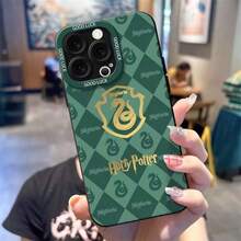 Warner Bros 1pc Harry Potter Wizarding School Series Phone Case, Classic Argyle Pattern + Gold-Plated Emblem, 4 Camera Cutouts, Wear-Resistant & Anti-Drop, Illuminates Daily Use & Collecting Fun
