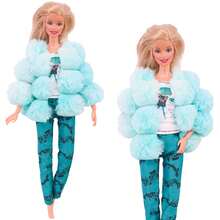 New 3pcs/Set Outfit For 30cm Doll, 11 Inch Winter Nightwear Plush Vest, Top And Pants Set (Jacket + T-Shirt + Trousers) - Multicolor - View 4