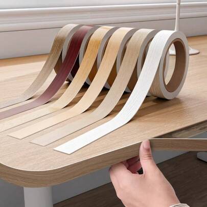 1张10米/393.7英寸木纹贴纸，家用自粘装修覆盖修补墙缝边框装饰接缝