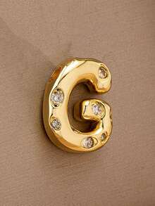 1pc Fashionable & Cute Cheese Design Letter Beaded Pendant Necklace, Elegant & Versatile For Women - Yellow Gold - View 23