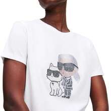 Karl Lagerfeld Ikon Rs  Women's T-Shirt In White: Urban And Fun Design With Iconic Figures On The Chest. Ideal For Those Looking For Pieces That Stand Out In Their Style. Soft And Durable Material For Everyday Use. Suitable For All Ages And Informal Occasions. - White - View 3