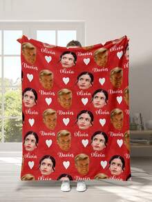 1 Item, Custom Photo Blanket, Custom Flannel Blanket With Photos And Text, Bedding Blanket, Custom Bed Blanket, Custom Picture Blanket, Personalized Family Photo Blanket, Custom Image Blanket, Personalized Family Blanket With Image, Personalized Throw Blanket, Friends Blanket, Comfort Blanket, Family Gift, Wedding Gift, Mother's Day Gift, Birthday Gift, Office Blanket, Office Blanket - Multicolor - View 2