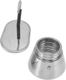 Espresso para Estufa, Olla Moka de un Caño de Acero Inoxidable, Portátil Liviana de Gran Capacidad de Estilo Italiano, para Acampar Al Aire Libre - 1 - Ver 6