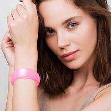 FUNOJOY Acrylic Resin Bangle Bracelets For Women 1-3Pcs Simple Oval Polished-Finish Chunky Bangle Bracelet Wide Wristbands Fashion Jewelry Bracelet For Women{Inchcolor_nameinch:InchA-Pinkinch} - A-粉紅 - 查看 5