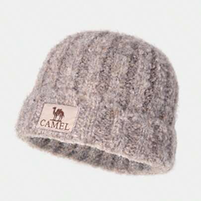 CAMEL CROWN Gorro de lana para mujer, gorro cálido y a prueba de viento para interiores, gorro a prueba de viento de otoño/invierno, gorro de lana para la cara