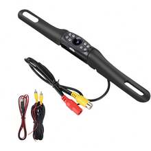 Cámara universal de visión trasera para automóvil, vehículo Matrícula de respaldo Cámara de respaldo de 170º Cámara de estacionamiento de 8 LED Vista nocturna impermeable. - 1 - Ver 8