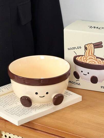 1 pieza Tazón de ramen con forma de pie de alta capacidad, adecuado para uso diario en el hogar, fiestas, oficina, campamentos y picnics al aire libre, un gran regalo