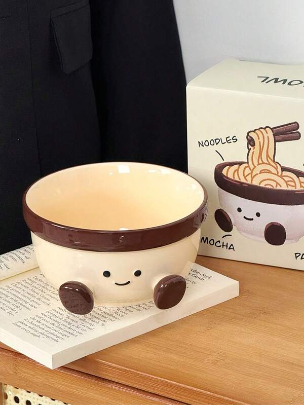 1 pieza Tazón de ramen con forma de pie de alta capacidad, adecuado para uso diario en el hogar, fiestas, oficina, campamentos y picnics al aire libre, un gran regalo