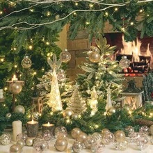 22 pezzi di palline di Natale in plastica infrangibili, decorazioni da appendere per albero di Natale, con riempimenti delicati e luccicanti, adatte per decorazioni natalizie, feste di Ognissanti e altre decorazioni