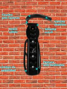 Soporte Metálico de Pared para Bicicleta con Acero Reforzado Soportes para Bicicletas Montados en la Pared, Soportes para Bicicletas en la Pared - Negro - Ver 4