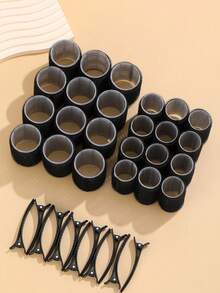 36pcs/Set Self-Grip Rollers Kit With 24Rollers And 12Clips, Salon Quality Curlers For Diy Hairstyling, Heatless Rollers,Curly Hair,Hair Rollers,Hair Curler,Heatless Curl,Heatless Curls,Hair Curlers,Rollers,Hair Curl,Rollers For Hair,Curly Hair Tools,Hair Rollers,Hair Roller,Curls Diffuser,Hair,Travel,Hair Products,Hair Tools,Hair Stuff,Barber,Barber Accessories,Barbershop,Hairdressing Equipment - Multicolor - View 2