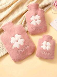 1pc Plush PVC Hot Water Bag,Hot Water Bottle,Hot Water Bag For Pain Relief,Hot Water Bag Portable Hand Heater,Hot Water Bottle With Cover ,PVC Mini Reusable Hot Bag Without Charging, With Cute Flower Design, Perfect For Friends, Ideal Winter Gift