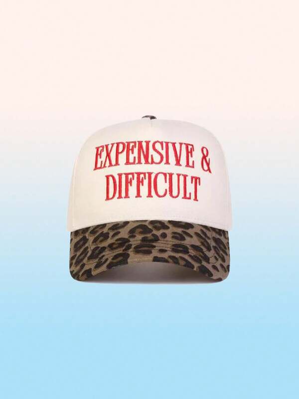 1 pièce Casquette de baseball pour hommes avec imprimé léopard et broderie de lettre - Réglable, convient pour le streetwear, la randonnée, l'alpinisme, les voyages, la protection solaire et les sports de plein air