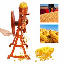 Hand Corn Sheller With Wooden Handle Cast, 2-In-1 Corn Thresher, Corn Sheller Machine Hand Crank, Dry Corn Sheller Iron Corn Shelling Machine For Small Farm And Household Usage (Orange) - trái cam - Xem 5