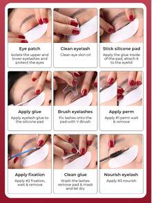 10个装硅胶睫毛夹，美妆工具睫毛提升棒，可重复使用的睫毛夹垫 - 薄荷綠 - 查看 8