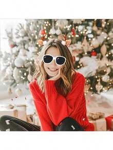 1 对圣诞发夹可爱驯鹿鹿角耳朵节日头饰头饰发饰女士女孩小鹿耳朵鹿角头带驯鹿鹿角头带万圣节头发配饰圣诞动物发夹角色扮演服装小鹿耳朵 - 彩色 - 查看 11