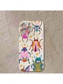 Una funda de teléfono con diseño de escarabajo creativo, elegante y colorido con protección de lente, a prueba de golpes, resistente a caídas y duradera, adecuada para iPhone17/iPhone17 Air/iPhone17 Pro/iPhone17 Pro Max/16 Pro Max/15 Pro Max/14 Pro Max/13 Pro Max/12 Pro Max/11 Pro Max, compatible con la serie  Galaxy A54/A53/A52 (compatible con A52S)/A34 (5G) A32 (5G)/A14 (5G)/A13 5G/A04S/S21/S21U/S22/S22U/S23/S23+/S23U y la serie S24 A15/A35(5G)/A55(5G)/A25(5G) Funda resistente con diseños únicos - Blanco antiguo - Ver 8