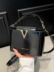 Fashionable & Versatile Tote Handbag, Contrast Color, New Arrival For Autumn/Winter