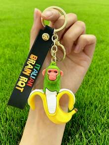 1pc Wooden Stick Figure Shanhaijing Keychain, Creative Gag Car Pendant, 3D Abstract Accessory, Niche Design Bag Charm, National Style Gift Bag Charms Car Accessories Teacher Friend Sister Gift Ideas