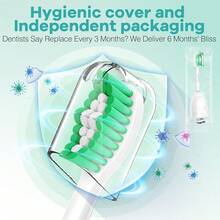 Toothbrush Replacement Heads Compatible With Philips Sonicare E-Series Essence Xtreme Advance CleanCare Screw-On Electric Toothbrush Handle Head Come With Hygienic Caps, 3 Count, Green{Inchcolor_nameinch:InchGreen-3Countinch} - 綠色-3Count - 查看 6