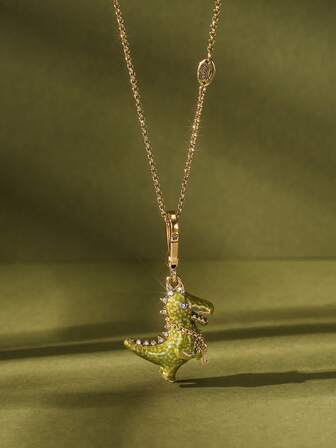 1 pièce Collier pendentif dinosaure monstre émaillé à la mode et mignon, bijou de fête doux et élégant pour femmes, charm pour sac/porte-clés, cadeau d'Halloween et de Noël