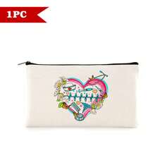 1/5/10pcs Nurse Theme Canvas Bag With Zipper Survival Kit Bag Medicine Bag Gift Bag Letter/Flower/Leopard/Heart/Rainbow Pattern Print Funny Makeup Pouch Portable Toiletry Bag For Nurse Travel Make Up Organizer Makeup Storage Cosmetic Bag Wash Bag Bathroom College Dorm Travel Stuff Multifunctional Cosmetic Organizer Cute Wallet Pouch Coin Purse - Beige - View 55