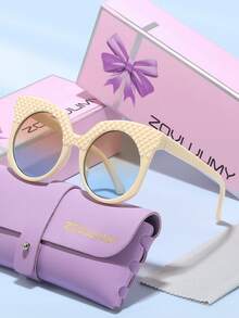ZOVUJUMY Asymmetric Frame Decorative Gradient Glasses, Unique Patchwork Design Frames, Best Accessory Gift For Going Out, Pool Party, Bonfire Night - Multicolor - View 6