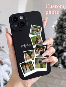 1pc Customized Cute Pet Dog Interactive Baby Photo Design Phone Case Cover For S22 S23 S24 S25 Ultra A13 A14 A15 A16 A53 A54 A55 A56 A05 A04 - Black - View 3