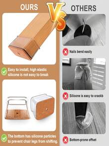 4/8/16/24 件矩形椅腿地板保护垫，硬木地板家具垫，椅腿家具滑块，硅胶椅腿盖，防止地板刮擦并减少噪音，适用于餐厅、酒店、咖啡厅（棕色） - 長方形-淺棕 - 查看 5